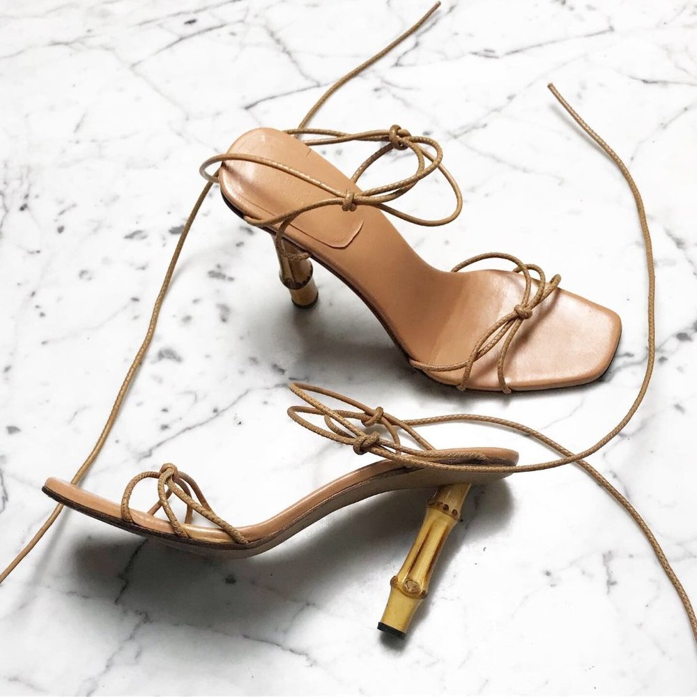 SOLD Gucci By Tom Ford Strappy Bamboo Heel Sandals - Picture 1 of 6